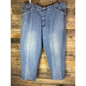 Old Skool Urban Wear Mens Sz 44X32 Blue Jeans 100% Cotton 5 Pocket Style